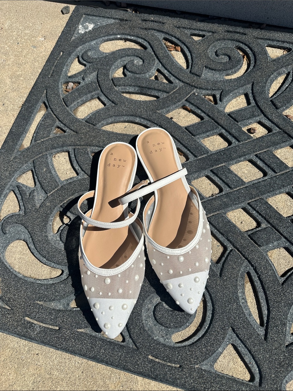 NWOT A New Day  white pearl shoes